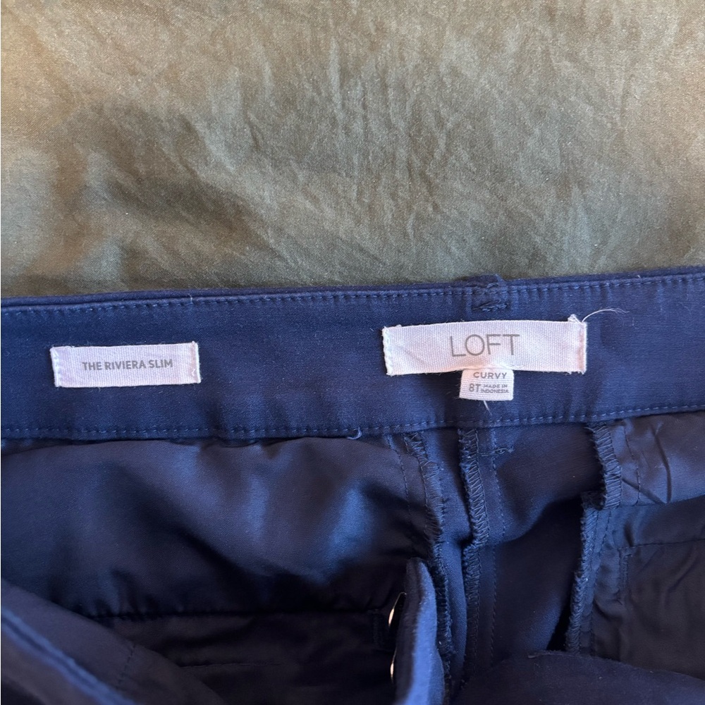 LOFT Deep Blue Riviera Slim Trousers